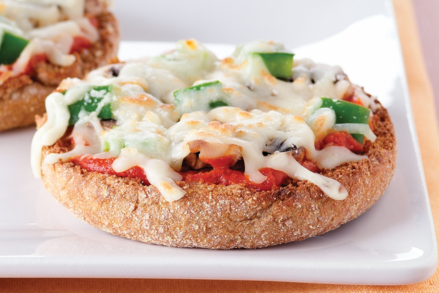 Vegetable-English Muffin Pizzas