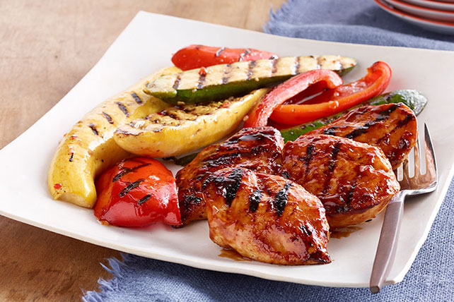 Orange-BBQ Chicken with Grilled Vegetables