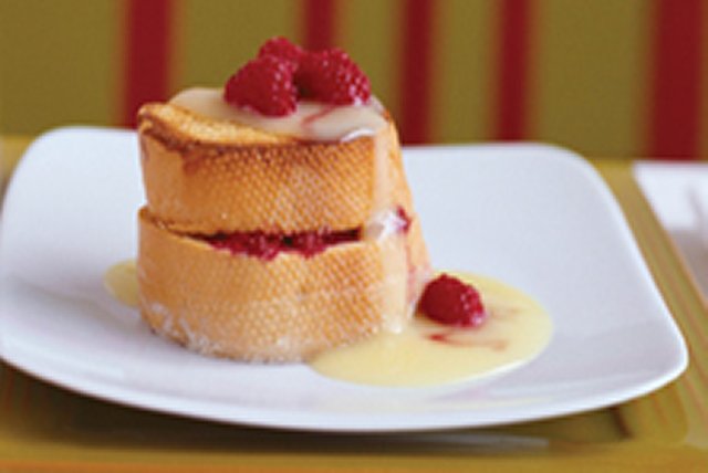Raspberry-Stuffed French Toast with Custard Sauce