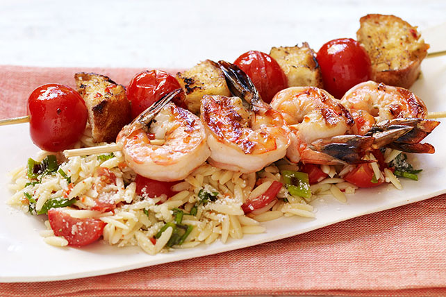 Orzo Pasta with Shrimp Bruschetta