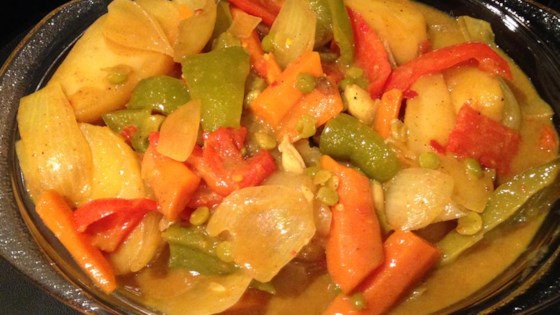 Delightful Indian Coconut Vegetarian Curry in the Slow Cooker