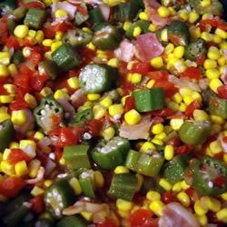 Okra, Corn and Tomatoes