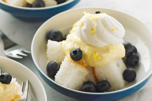 Lemon Cream and Blueberry Angel Food Cake