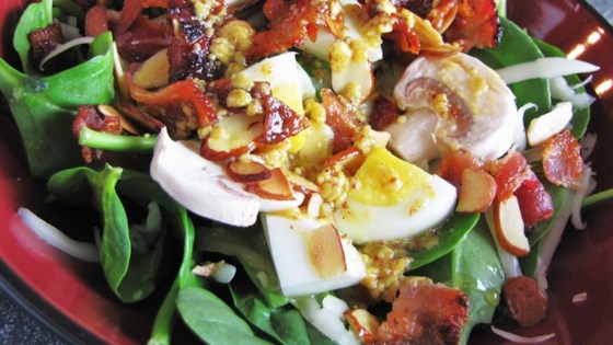 Spinach Salad with Warm Bacon-Mustard Dressing