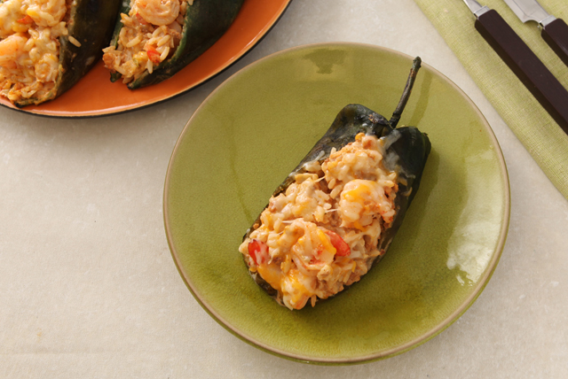 Creamy Shrimp & Chorizo Chiles Rellenos