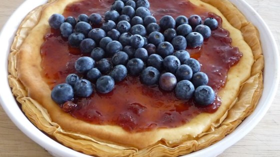 Red, White, and Blueberry Cheesecake Pie