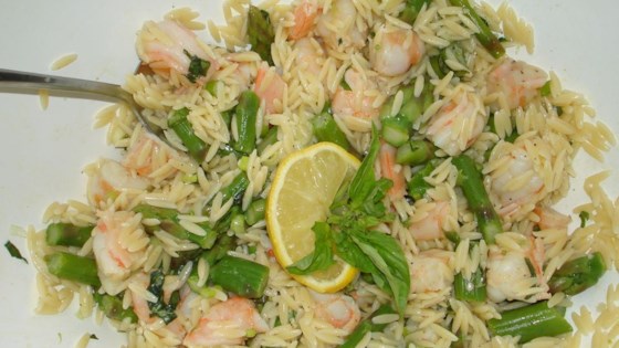 Orzo and Shrimp Salad with Asparagus