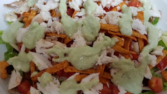 Grilled Fish Taco Salad with Avocado Dressing