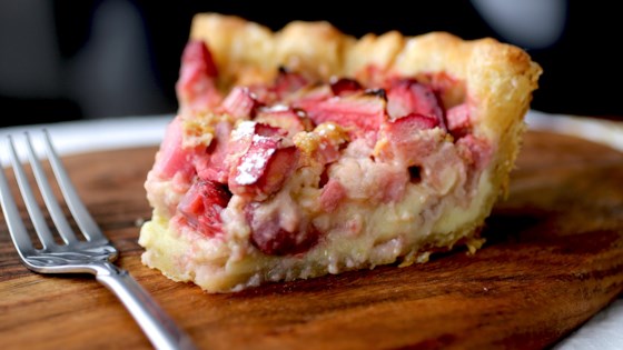 Strawberry Rhubarb Custard Pie