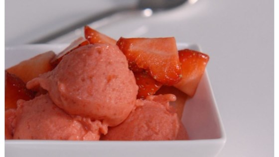 Sweet and Silky Strawberry Sorbet