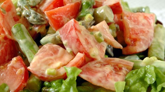 Asparagus and Tomato Salad with Yogurt-Cheese Dressing