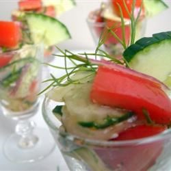 Crispy Cucumbers and Tomatoes in Dill Dressing