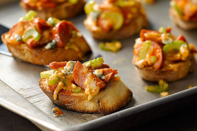 Buffalo-Style Sausage Bruschetta