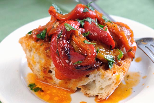 Bruschetta with Roasted Peppers Recipe