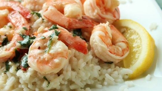 Lemony Shrimp over Brown Rice