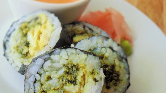 Egg and Pesto Sushi