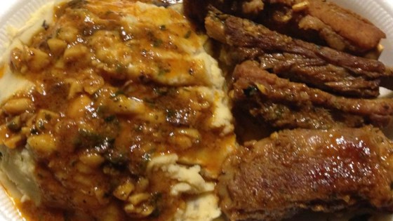 Mashed Potatoes with Fried Mushroom, Bacon, and Onion